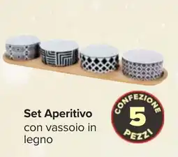 Carrefour Set Aperitivo con vassoio in legno offerta
