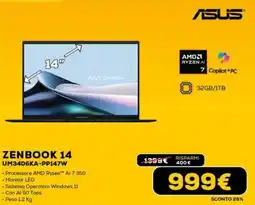 Euronics ASUS ZENBOOK 14 UM3406KA-PP147W offerta