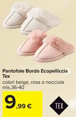 Carrefour Pantofole Bordo Ecopelliccia Tex offerta