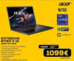 Euronics acer NOTEBOOK NITRO V 15 ANV15-52-95SR offerta