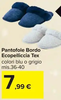 Carrefour Pantofole Bordo Ecopelliccia Tex offerta