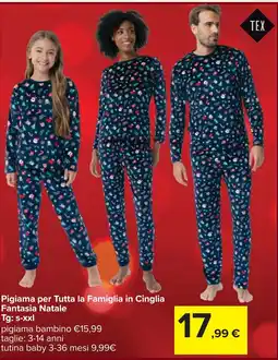Carrefour Pigiama per Tutta la Famiglia in Cinglia Fantasia Natale offerta