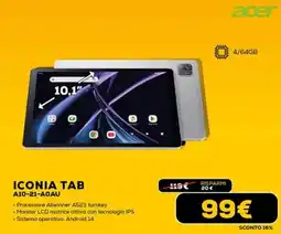 Euronics acer ICONIA TAB A10-21-A0AU offerta