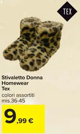 Carrefour Stivaletto Donna Homewear Tex offerta