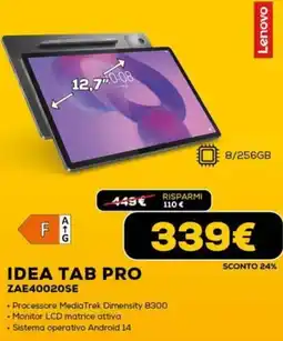 Euronics Lenovo IDEA TAB PRO ZAE40020SE offerta