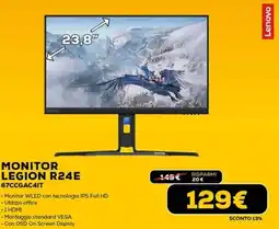 Euronics Lenovo MONITOR LEGION R24E 67CCGAC4IT offerta