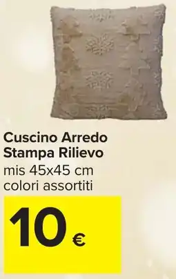 Carrefour Cuscino Arredo Stampa Rilievo offerta