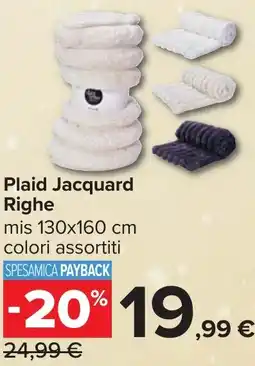 Carrefour Plaid Jacquard Righe offerta