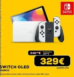 Euronics Nintendo switch oled bianco offerta
