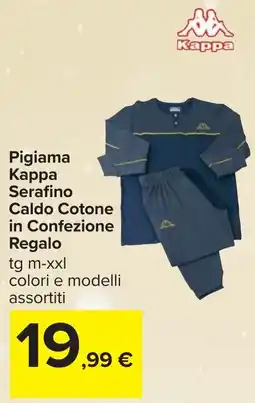 Carrefour Pigiama Kappa Serafino Caldo Cotone in Confezione Regalo offerta