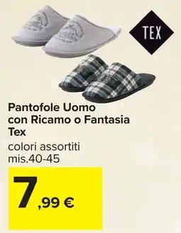 Carrefour Pantofole Uomo con Ricamo o Fantasia Tex offerta