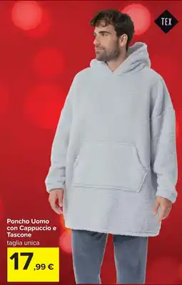 Carrefour Poncho Uomo con Cappuccio e Tascone offerta