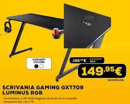 Euronics SCRIVANIA GAMING GXT709 LUMINUS RGB offerta
