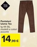 Carrefour Pantaloni Uomo Tex offerta
