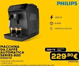 Euronics PHILIPS MACCHINA DA CAFFÈ AUTOMATICA SERIES 800 EP0820/00 offerta
