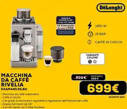 Euronics DeLonghi MACCHINA DA CAFFÈ RIVELIA EXAM440.55.BG offerta
