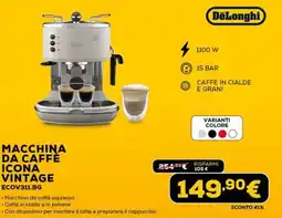Euronics DeLonghi MACCHINA DA CAFFÈ ICONA VINTAGE ECOV311.BG offerta