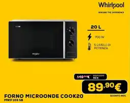 Euronics Whirlpool FORNO MICROONDE COOK20 MWP 103 SB offerta