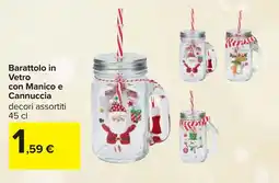 Carrefour Barattolo in Vetro con Manico e Cannuccia offerta