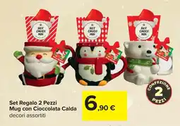 Carrefour Set Regalo 2 Pezzi Mug con Cioccolata Calda offerta
