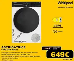 Euronics Whirlpool ASCIUGATRICE C WD 113M WBS IT offerta