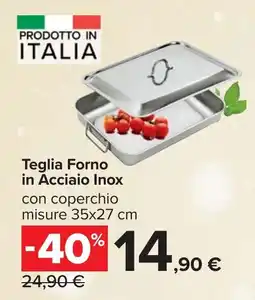 Carrefour Teglia Forno in Acciaio Inox offerta