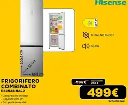 Euronics Hisense FRIGORIFERO COMBINATO RB3N331NACD offerta