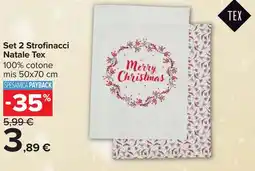 Carrefour Set 2 Strofinacci Natale Tex offerta