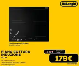 Euronics Delonghi piano cottura induzione YLI 61 offerta