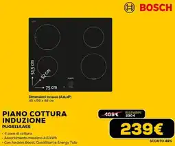 Euronics BOSCH PIANO COTTURA INDUZIONE PUG611AA5E offerta