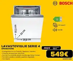 Euronics BOSCH LAVASTOVIGLIE SERIE 4 SMH4EVX09E offerta