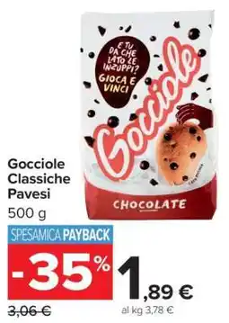 Carrefour Gocciole Classiche Pavesi offerta