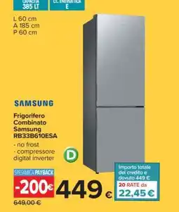 Carrefour Samsung Frigorifero Combinato RB33B610ESA offerta