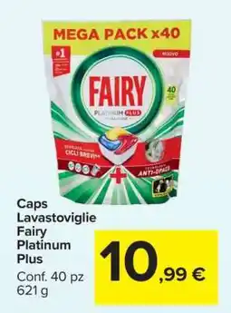 Carrefour Caps Lavastoviglie Fairy Platinum Plus offerta