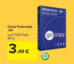 Carrefour Carta Fotocopie A4 offerta