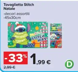 Carrefour Tovaglietta Stitch Natale offerta