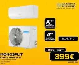 Euronics Olimpia splendid monosplit lybex e inverter 12 offerta