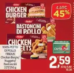 Crai 100% petto di pollo findus chicken burger/ nuggets bastoncini offerta