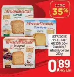 Crai Le fresche biscottate grissin bon classiche/ integrali/cereali offerta