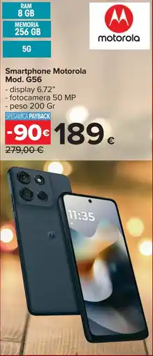 Carrefour Smartphone Motorola Mod. G56 offerta