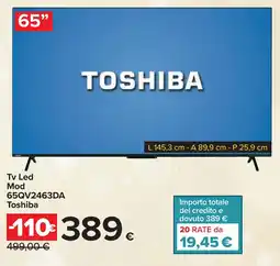 Carrefour Tv Led Mod 65QV2463DA Toshiba offerta