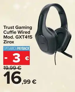 Carrefour Trust Gaming Cuffie Wired Mod. GXT415 Zirox offerta