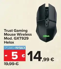 Carrefour Trust Gaming Mouse Wireless Mod. GXT929 Helox offerta