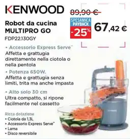 Carrefour KENWOOD Robot da cucina MULTIPRO GO FDP22.130GY offerta