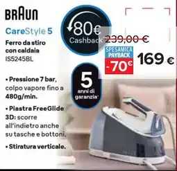 Carrefour BRAUN CareStyle 5 Ferro da stiro con caldaia IS5245BL offerta