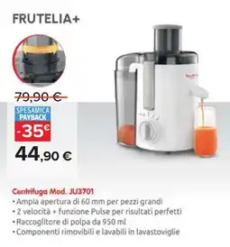 Carrefour Moulinex FRUTELIA+ Centrifuga Mod. JU3701 offerta