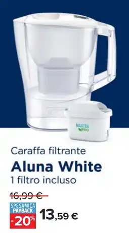 Carrefour BRITA Caraffa filtrante Aluna White offerta