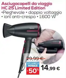 Carrefour Beurer Asciugacapelli da viaggio HC 25 Limited Edition offerta