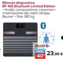 Carrefour Beurer Bilancia diagnostica BF 451 Bluetooth Limited Edition offerta
