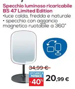 Carrefour Beurer Specchio luminoso ricaricabile BS 47 Limited Edition offerta